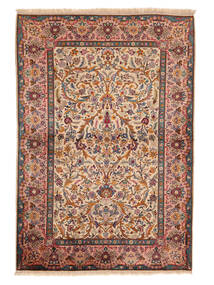  Keshan Fine Silk Rug 100X153 Persian Silk Dark Red/Brown Small Carpetvista