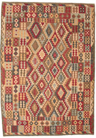  Orientalisk Kelim Afghan Old Style Matta 210X298 Ull, Afghanistan Carpetvista