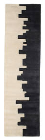 Little Town Handtufted 80X300 Small Off White/Charcoal Grey Runner Wool Rug