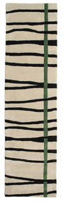  80X300 Striped Small Gummi Twist Handtufted Rug - Green Wool