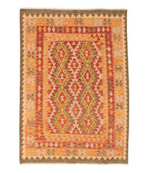  142X199 Small Kilim Afghan Old Style Rug Wool, Carpetvista