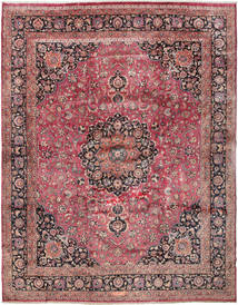 Dywan Perski Meszhed Sygnowany: Akhondzadeh 386X487 Czerwony/Ciemnoczerwony Duży (Wełna, Persja/Iran)