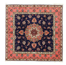  Persischer Täbriz 50 Raj Seidenkette Teppich 200X200 Quadratisch ( Persien/Iran)