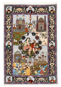 100X145 Tappeto Tabriz 50 Raj Ordito In Seta Figurale Orientale (Persia/Iran) Carpetvista