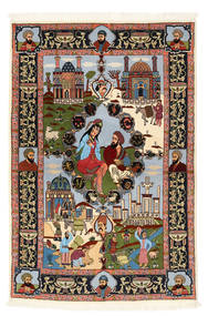 97X149 Tabriz 50 Raj Silkerenning Figur/Bilde Teppe Orientalsk (Ull, Persia/Iran) Carpetvista