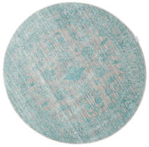 Maharani Ø 150 小 グレー/ブルー ストライプ ラウンド 絨毯