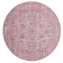  Ø 150 Vintage Striped Small Maharani Rug - Grey/Pink