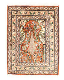  Oriental Kashmir Pure Silk Rug 47X61 Silk, India Carpetvista
