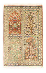 62X95 Kashmir Äkta Silke Matta Orientalisk (Silke, Indien) Carpetvista