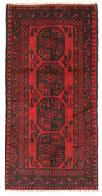  92X191 Medallion Small Afghan Fine Rug Wool, Carpetvista