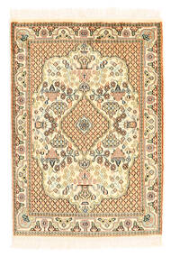 46X65 Kashmir Pure Silk Rug Oriental (Silk, India) Carpetvista