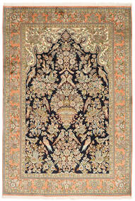  Oriental Kashmir Pure Silk Rug 125X182 Silk, India Carpetvista