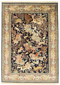 130X181 Kashmir Pure Silk Pictorial Rug Oriental (Silk, India) Carpetvista
