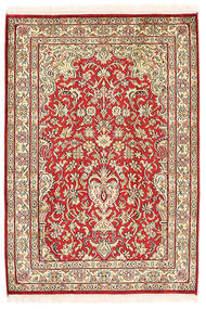  Kashmir Pure Silk Rug 68X97 Silk Beige/Red Small Carpetvista