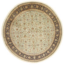  Ø 249 Kashmir Pure Silk Rug Oriental Round (Silk, India) Carpetvista