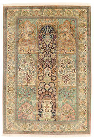 127X186 Kashmir Pure Silk Rug Oriental (Silk, India) Carpetvista
