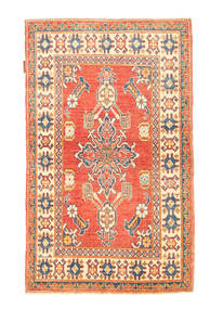Kazak Fine Teppich 89X144 Beige/Orange Wolle, Afghanistan Carpetvista