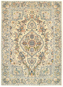  Keshan Patina Pictorial Rug 213X305 Persian Wool Beige/Yellow Carpetvista