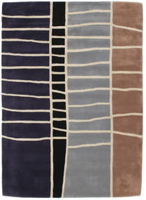 Abstract Bamboo Handtufted 140X200 Small Black/Brown Wool Rug