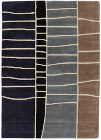  ウール 絨毯 160X230 Abstract Bamboo Handtufted ブラック/茶色