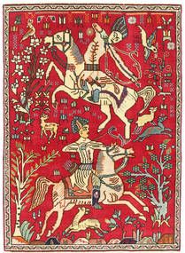 Täbriz Patina Figurativ Teppich 95X140 Wolle, Persien/Iran Carpetvista