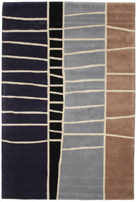  200X300 Abstract Bamboo Handtufted Rug - Black/Brown Wool