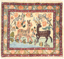 Tapis Senneh Figural/Pictural 52X62 (Laine, Perse/Iran)