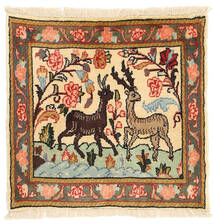 57X57 Medallion Small Senneh Pictorial Rug Wool, Carpetvista