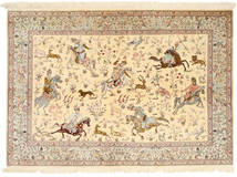  Persian Qum Silk Pictorial Rug 138X197