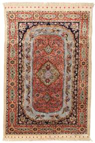  Persischer Ghom Seide Teppich 88X131 (Seide, Persien/Iran)