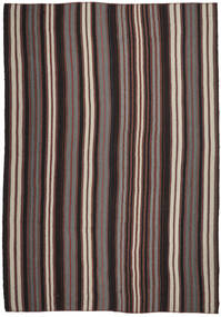 Kelim Teppich 355X520 Schwarz/Braun Großer Wolle, Türkei Carpetvista