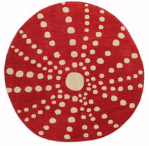 Sjöborre Handtufted Ø 150 Small Red Dotted Round Wool Rug