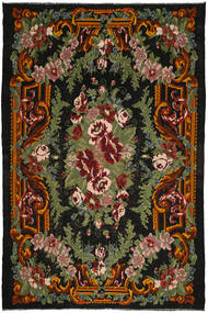 245X364 Rose Kelim Rug Oriental Black/Brown (Wool, Moldova) Carpetvista