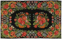 191X304 Rose Kelim Tæppe Orientalsk Sort/Grøn (Uld, Moldova) Carpetvista