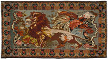 Orientalischer Kelim Rosen Teppich 223X423 Braun/Dunkelgelb Wolle, Moldawien Carpetvista
