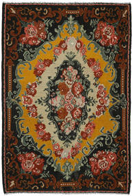 221X321 絨毯 オリエンタル ローズキリム 茶色/グリーン (ウール, モルドバ) Carpetvista