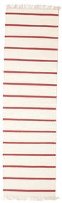 Dorri Stripe 80X300 Small White/Red Striped Runner Wool Rug