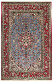  イスファハン 絹の縦糸 絨毯 203X315 ペルシャ ウール グレー/レッド