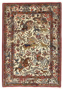  Orientalischer Ghom Kork/Seide Teppich 110X155 Wolle, Persien/Iran