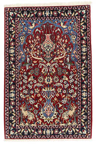  Orientalischer Isfahan Seidenkette Teppich 71X110 Wolle, Persien/Iran Carpetvista