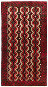  Orientalischer Belutsch Fine Teppich 100X184 Braun/Dunkelrot Wolle, Persien/Iran Carpetvista