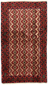  Orientalisk Beluch Fine Matta 106X186 Röd/Mörkröd Ull, Persien/Iran Carpetvista