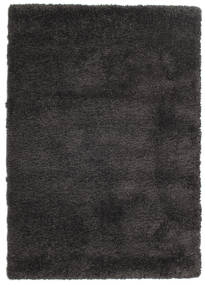 Shaggy Sadeh 120X170 Small Black/Grey Plain (Single Colored) Rug