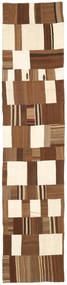  Kilim Patchwork Rug 83X400 Wool Brown/Beige Small Carpetvista