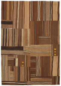 Kilim Patchwork Rug 169X240 Brown/Orange Wool, Turkey Carpetvista