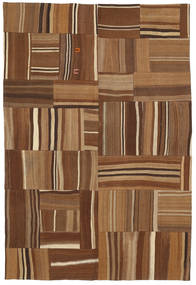 Kilim Patchwork Rug 165X224 Brown/Orange Wool, Turkey Carpetvista