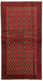 Koberec Beluch Fine 100X191 Červená/Tmavě Červená (Vlna, Persie/Írán)
