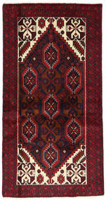  Orientalisk Beluch Fine Matta 100X194 Mörkröd/Beige Ull, Persien/Iran Carpetvista