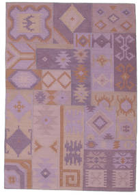  160X230 Dhurrie Patchwork Tapete - Roxo