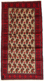  100X187 Beluch Fine Matot Matto Ruskea/Tummanpunainen Persia/Iran Carpetvista